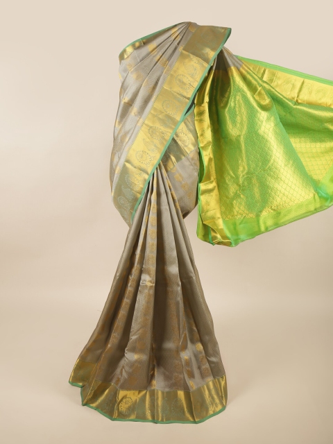 

Pothys Grey & Green Woven Design Zari Pure Silk Saree