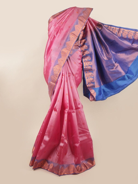 

Pothys Pink & Blue Ethnic Motifs Pure Silk Saree