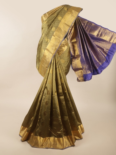 

Pothys Green & Blue Woven Design Pure Silk Saree