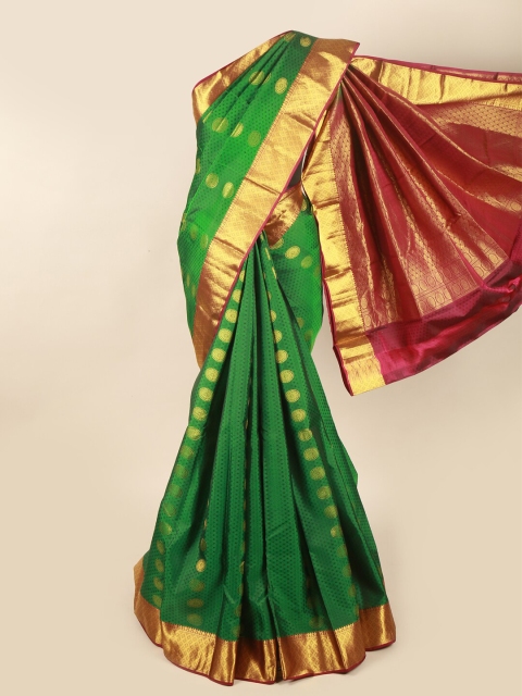 

Pothys Green & Magenta Woven Design Pure Silk Saree