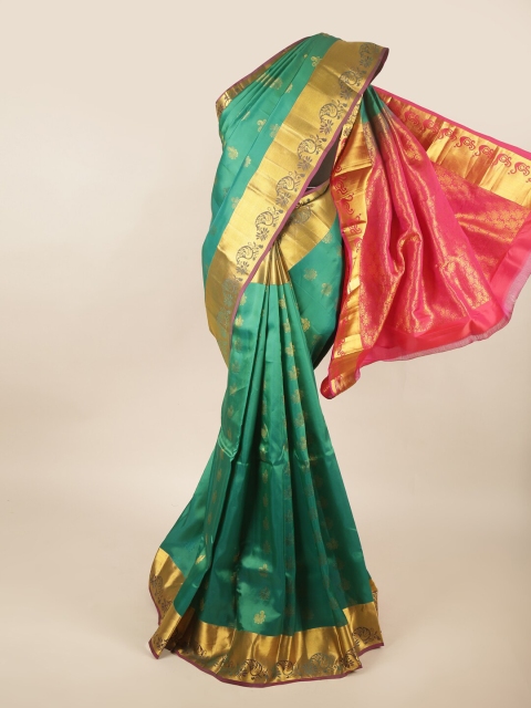 

Pothys Green & Pink Paisley Pure Silk Saree