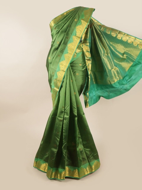 

Pothys Green & Blue Floral Pure Silk Saree