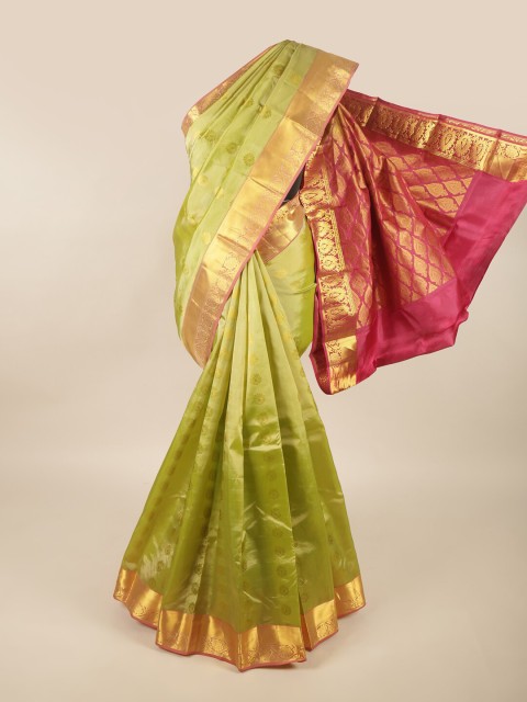 

Pothys Green & Maroon Woven Design Pure Silk Saree