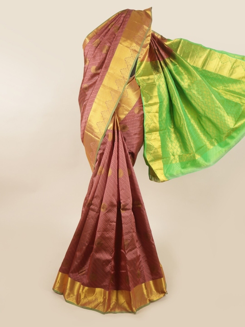 

Pothys Pink & Green Ethnic Motifs Pure Silk Saree