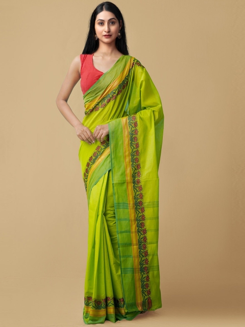 

Unnati Silks Green & Red Pavani Chettinad Pure Cotton Saree