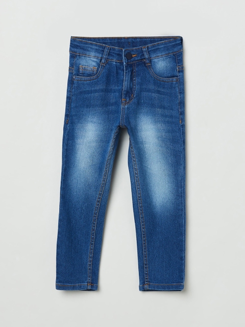

max Boys Blue Slim Fit Heavy Fade Jeans