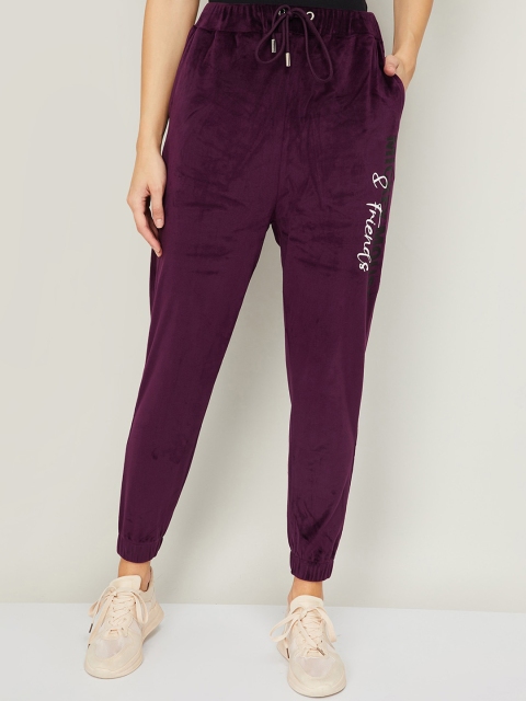 

Ginger by Lifestyle Women Purple Printed Joggers