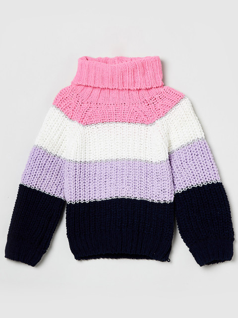 

max Girls Multicoloured Striped Pullover, Multi