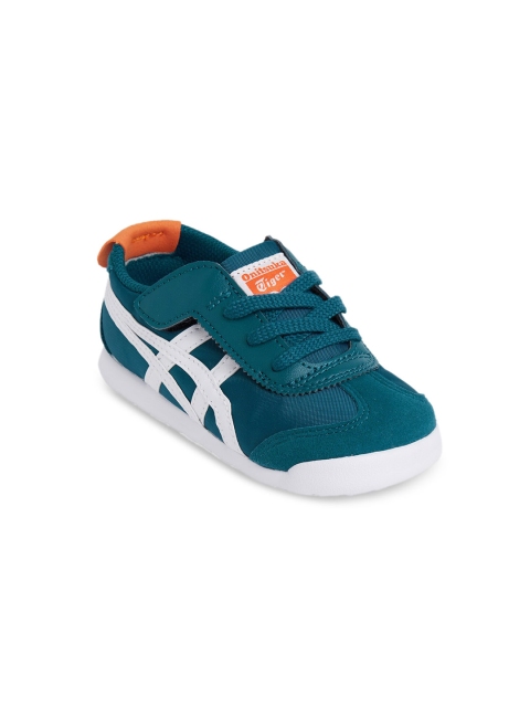 

Onitsuka Tiger Unisex Kids Green Woven Design Sneakers