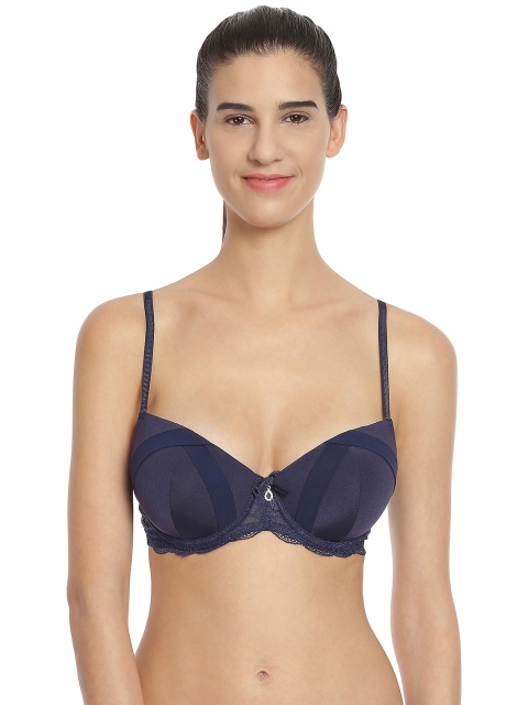 

Soie Navy Medium-Coverage Balconette Bra FB-522, Navy blue