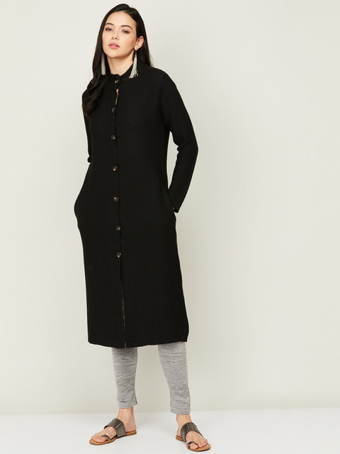 

Colour Me by Melange Women Black Longline Tailored Jacket