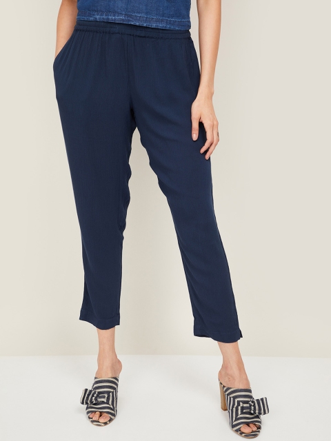 

Melange by Lifestyle Women Navy Blue Trousers