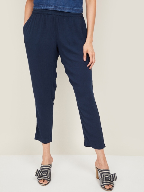 

Melange by Lifestyle Women Navy Blue Trousers