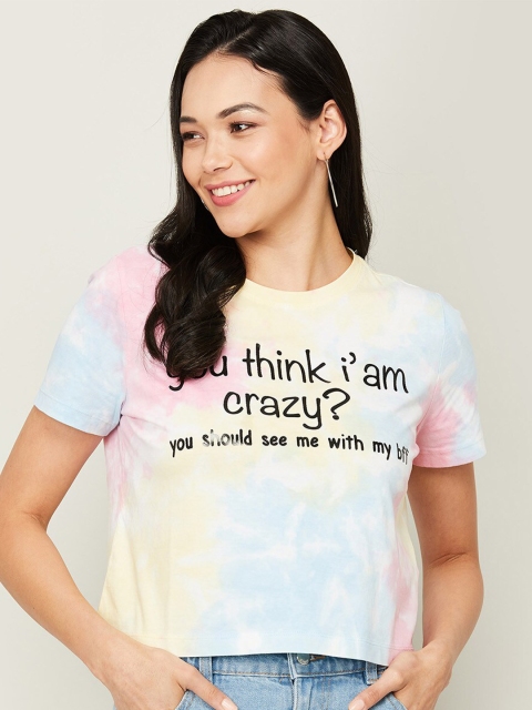 

Ginger by Lifestyle Women Multicoloured Tie and Dye Dyed T-shirt, Multi