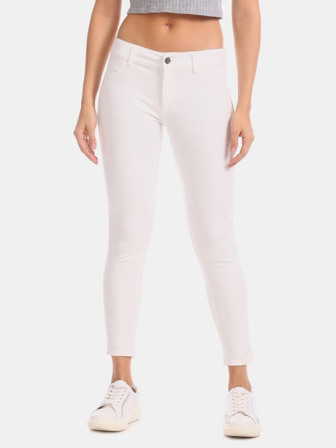 

Sugr Women White Solid Slim-Fit Jeggings