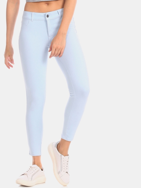 

Sugr Women Blue Solid Slim-Fit Jeggings