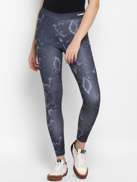 

hummel Women Blue Printed Tights
