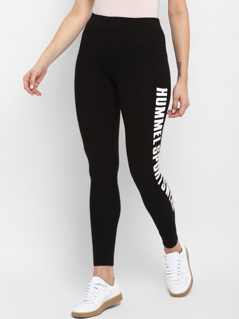 

hummel Women Black & White Printed Printed Tights