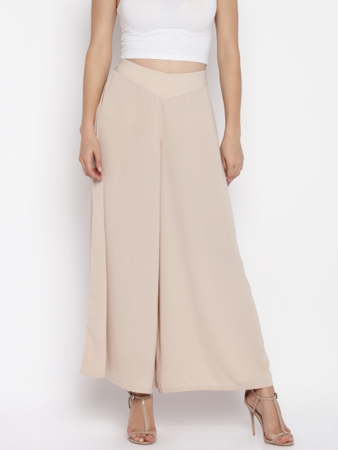 

AND Peach-Coloured Palazzo Trousers