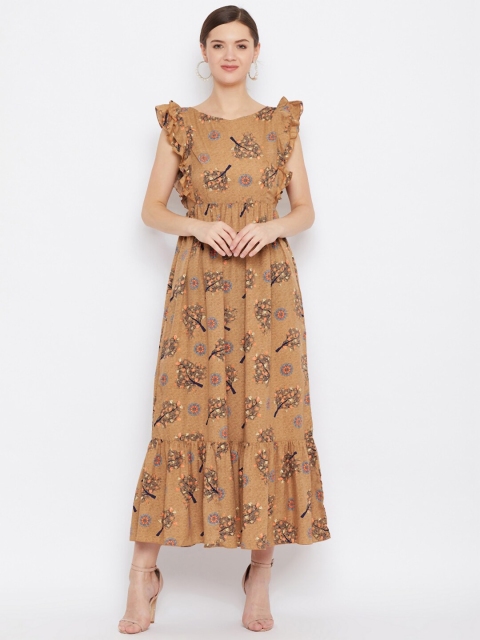 

Texco Beige Floral Maxi Dress