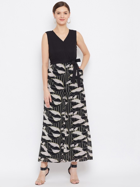 

Texco Black & White Printed Basic Convertable Jumpsuit
