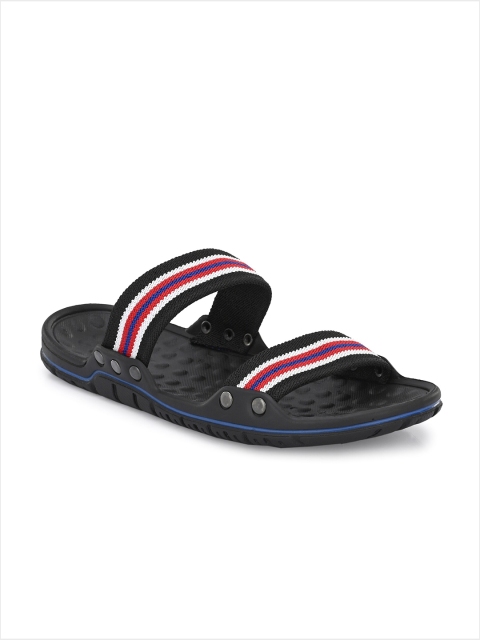 

BUCIK Men Black & White Striped Flip Flops