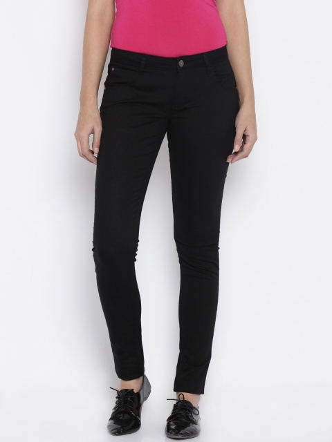 

AND Women Black Solid Slim Fit Jeans