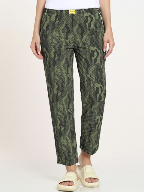 

Bewakoof Women Green & Black Camouflage Printed Lounge Pants