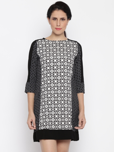 

AND Women Black Printed Shift Dress