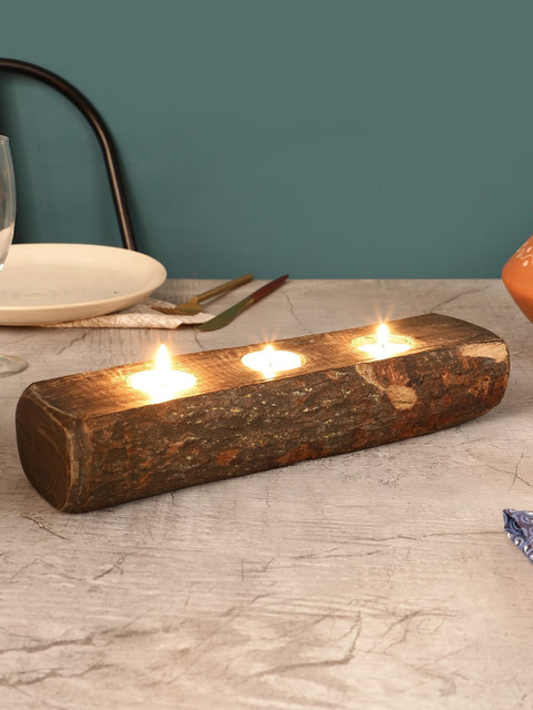 

The Decor Mart Brown Wooden Log Planter