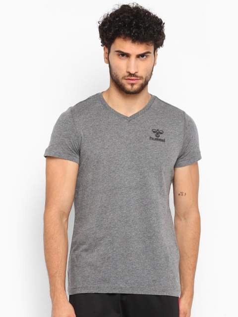 

hummel Men Grey V-Neck T-shirt
