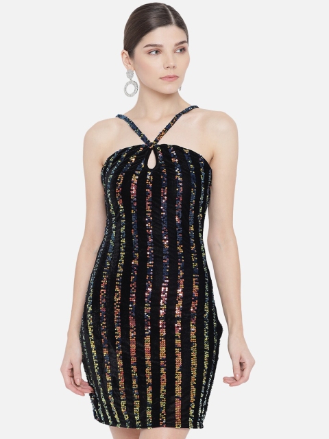 

Samshek Black & Orange Bodycon Dress