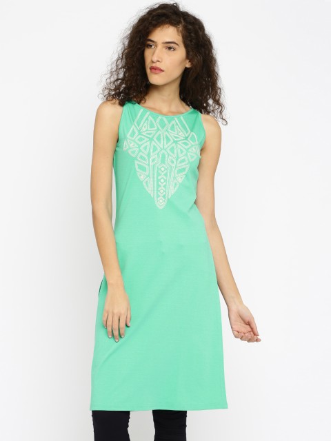 

AND Green Embroidered Tunic