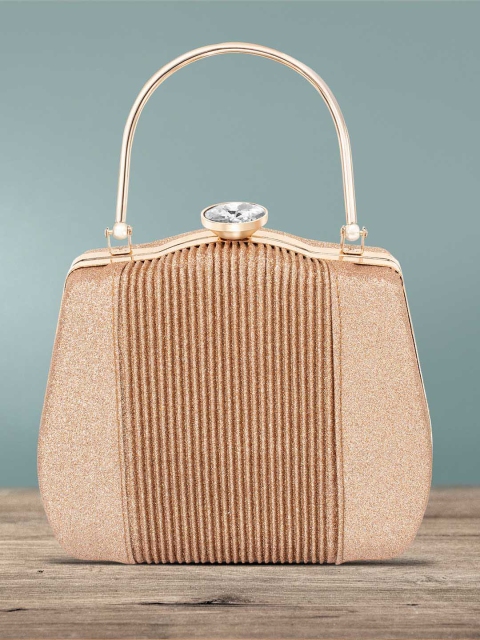 

Peora Rose Gold Embellished Purse Clutch