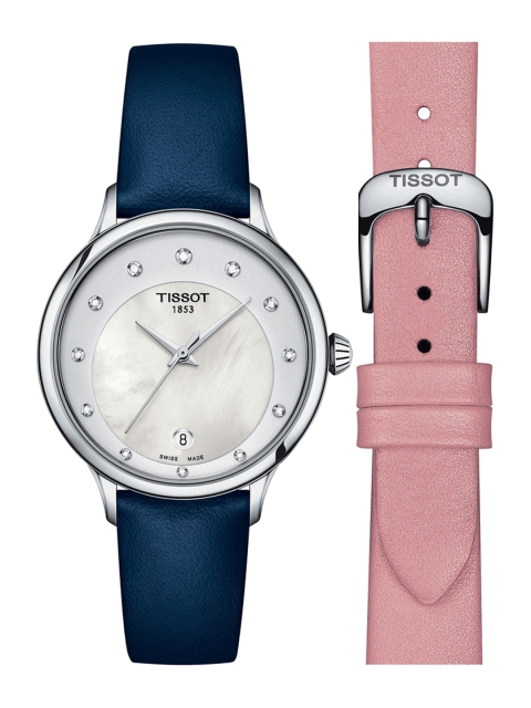 

TISSOT Women White Dial & Navy Blue Leather Straps Analogue Watch T1332101611600