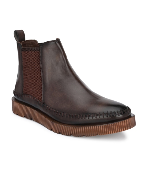 

Big Fox Men Brown Textured Chelsea Flat Boots