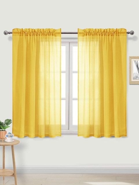 

URBAN SPACE Mustard Set of 2 Window Curtain