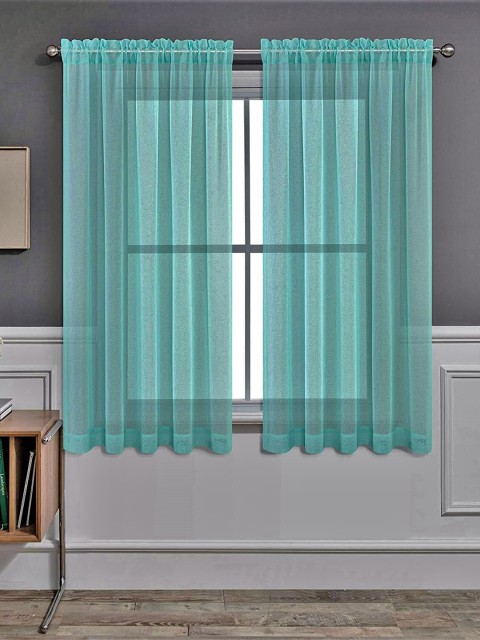 

URBAN SPACE Sea Green Solid Set of 2 Window Curtain