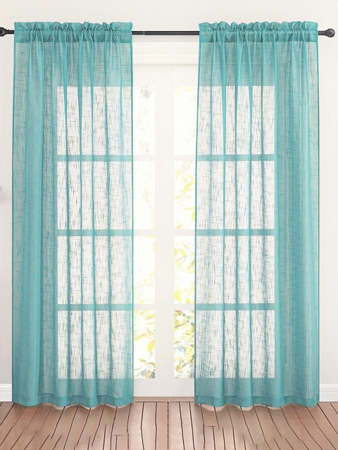 

URBAN SPACE Sea Green Set of 2 Quirky Door Curtain