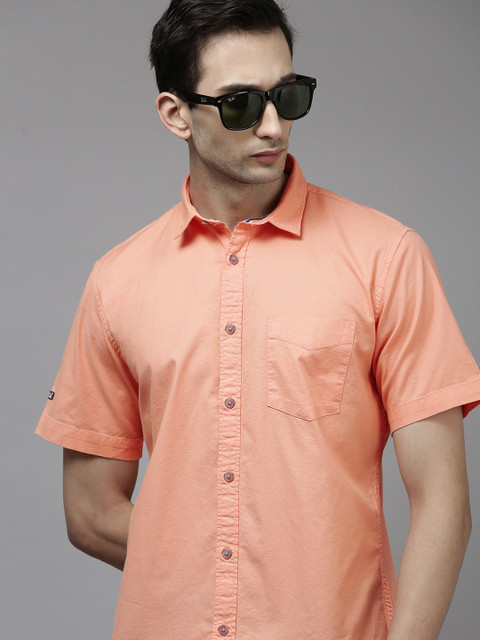 

VAN HEUSEN DENIM LABS Men Coral Slim Fit Casual Shirt