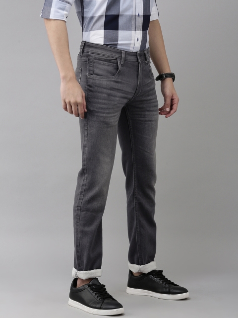 

VAN HEUSEN DENIM LABS Men Grey Slim Fit Low-Rise Heavy Fade Stretchable Jeans