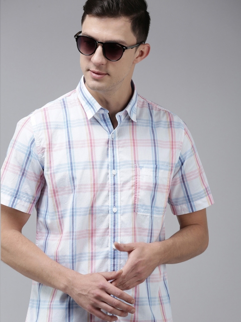 

Van Heusen Sport Men Beige Slim Fit Tartan Checked Formal Shirt