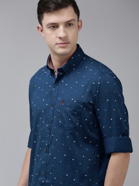 

Van Heusen Sport Men Blue & White Slim Fit Printed Casual Shirt