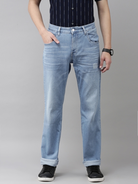 

VAN HEUSEN DENIM LABS Men Blue Tapered Fit Low-Rise Low Distress Heavy Fade Stretchable Jeans