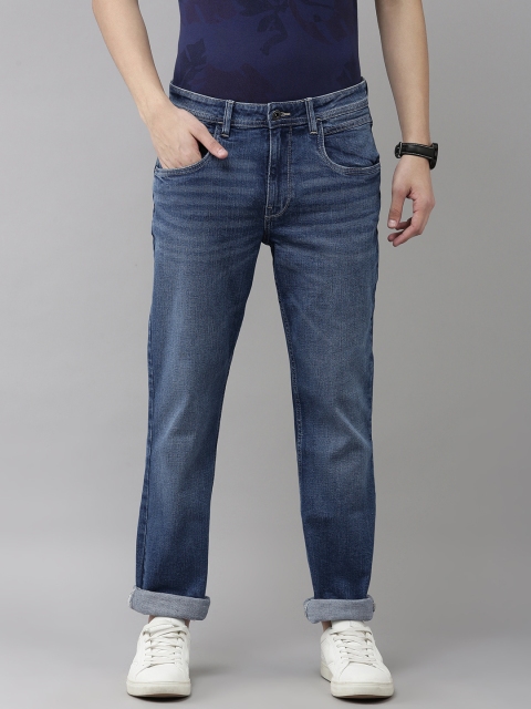 

VAN HEUSEN DENIM LABS Men Blue Tapered Fit Low-Rise Light Fade Stretchable Jeans