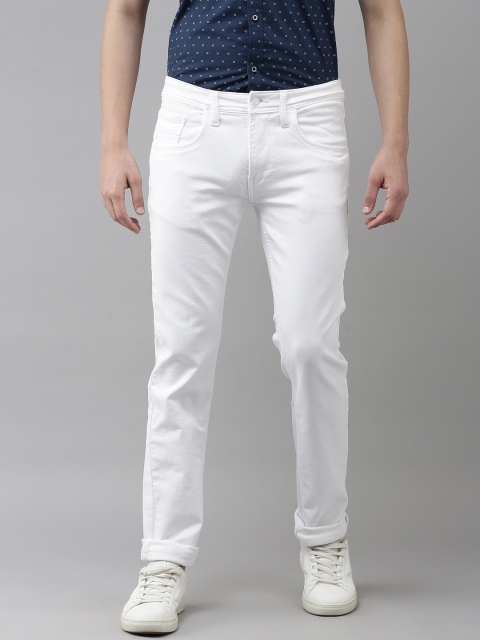 

VAN HEUSEN DENIM LABS Men White Slim Fit Low-Rise Stretchable Jeans
