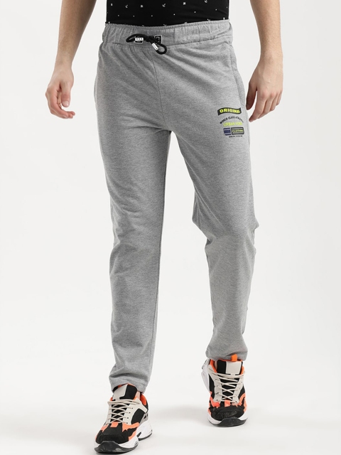 

V2 Value & Variety Men Grey Melange Printed Cotton Track Pants