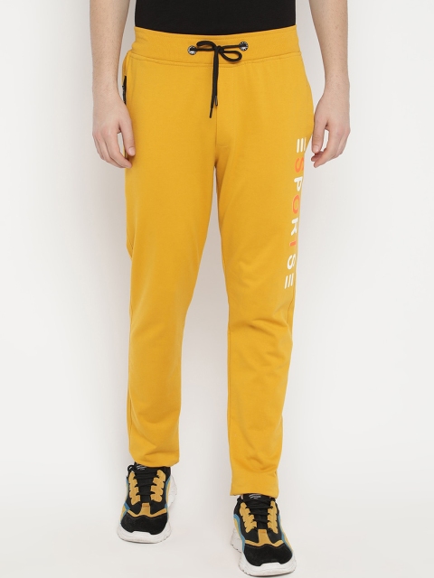 

V2 Value & Variety Men Yellow Printed Slim Fit Cotton Track Pants