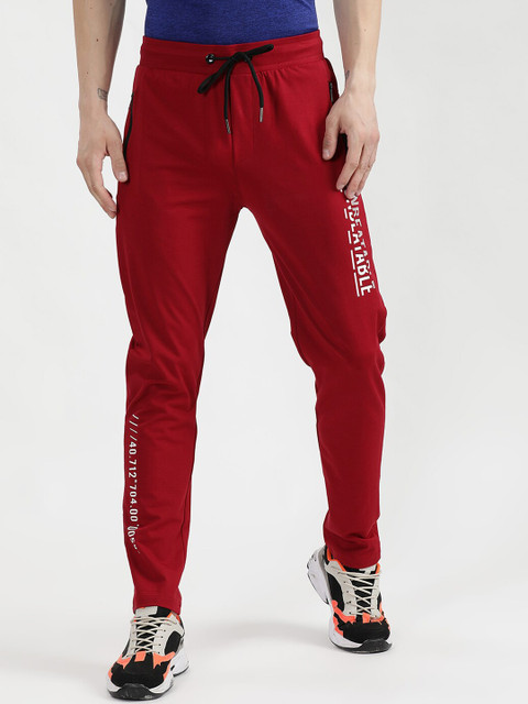 

V2 Value & Variety Men Maroon Printed Slim Fit Cotton Track Pants