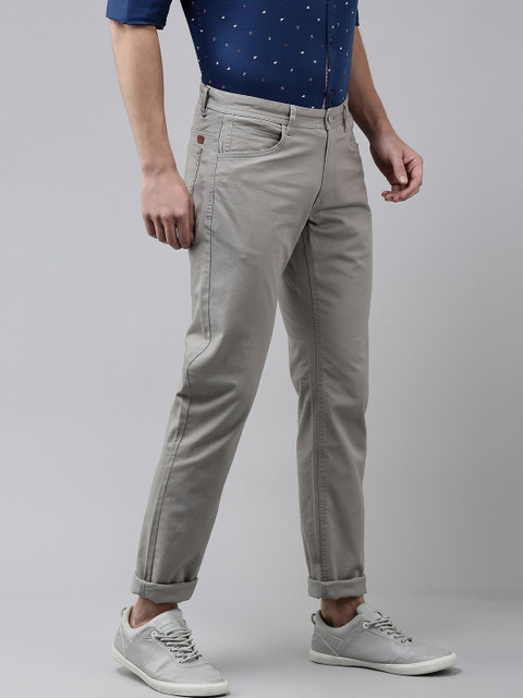 

Van Heusen Sport Men Grey Tapered Fit Low-Rise Trousers